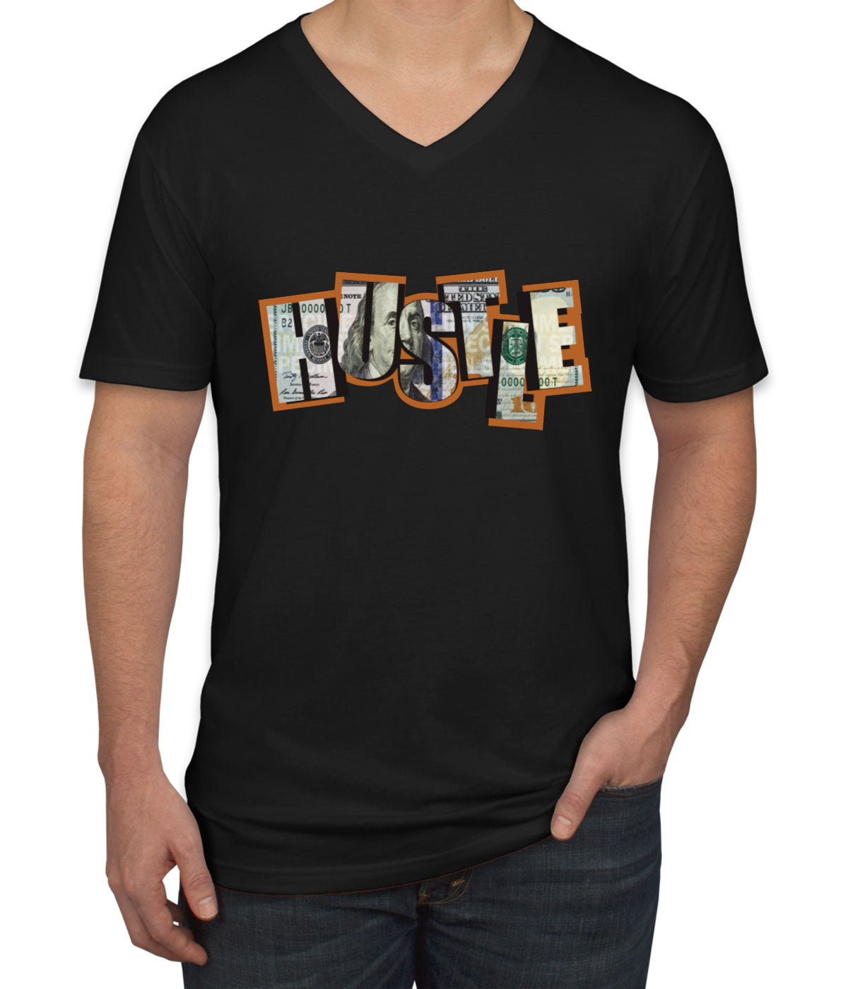 Hustle Money Men's V Neck T-shirt