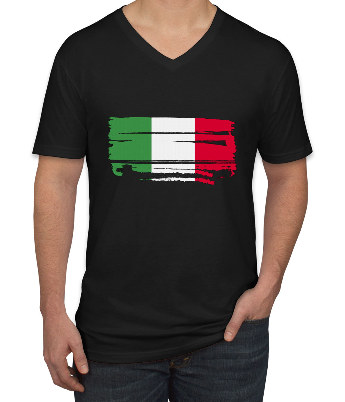 Italy Flag Men's V Neck T-shirt