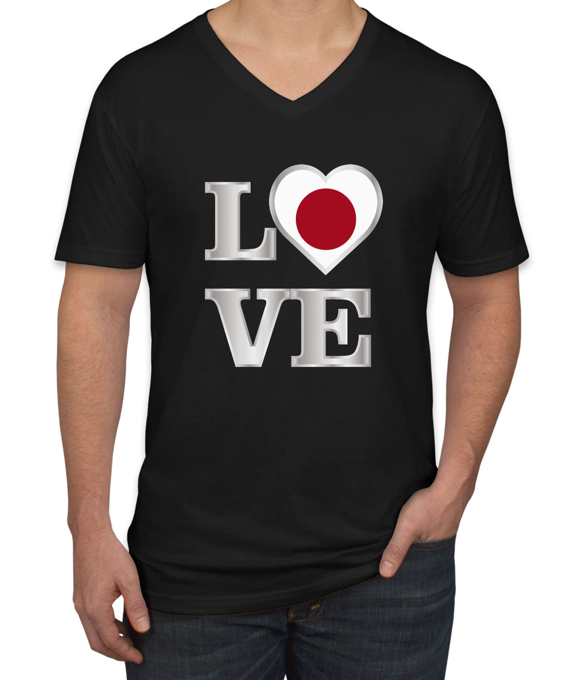 Japan Love Men's V Neck T-shirt