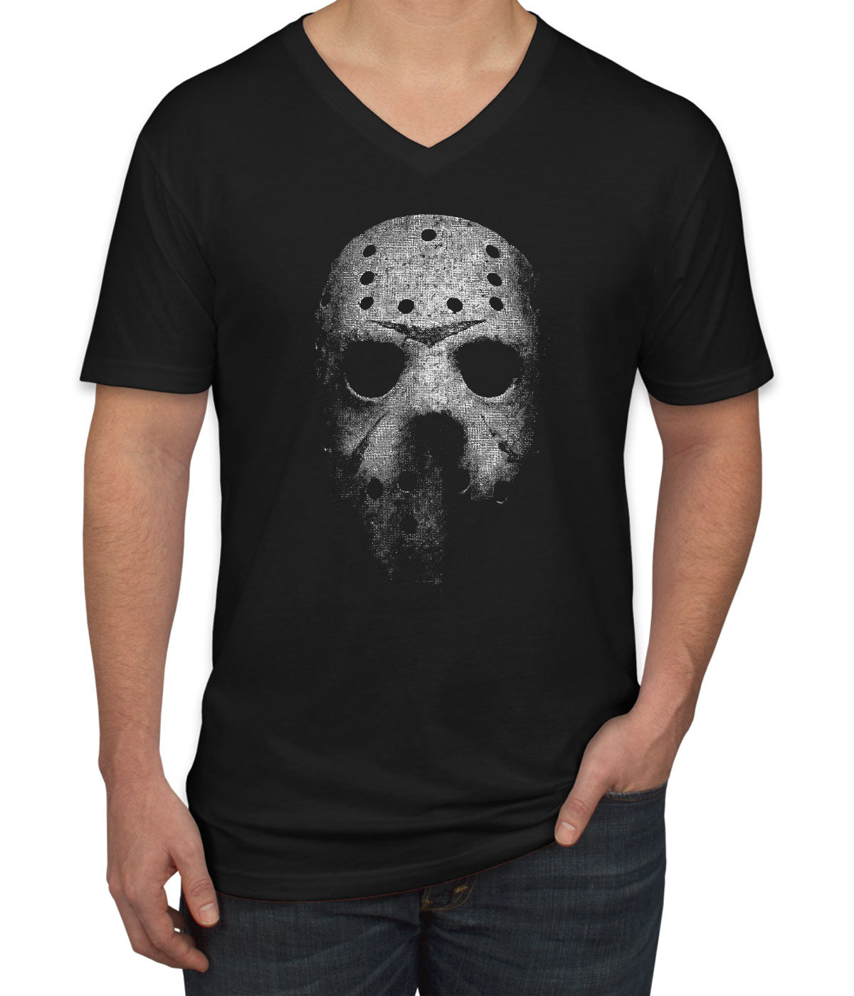 Jason Face Halloween Men's V Neck T-shirt