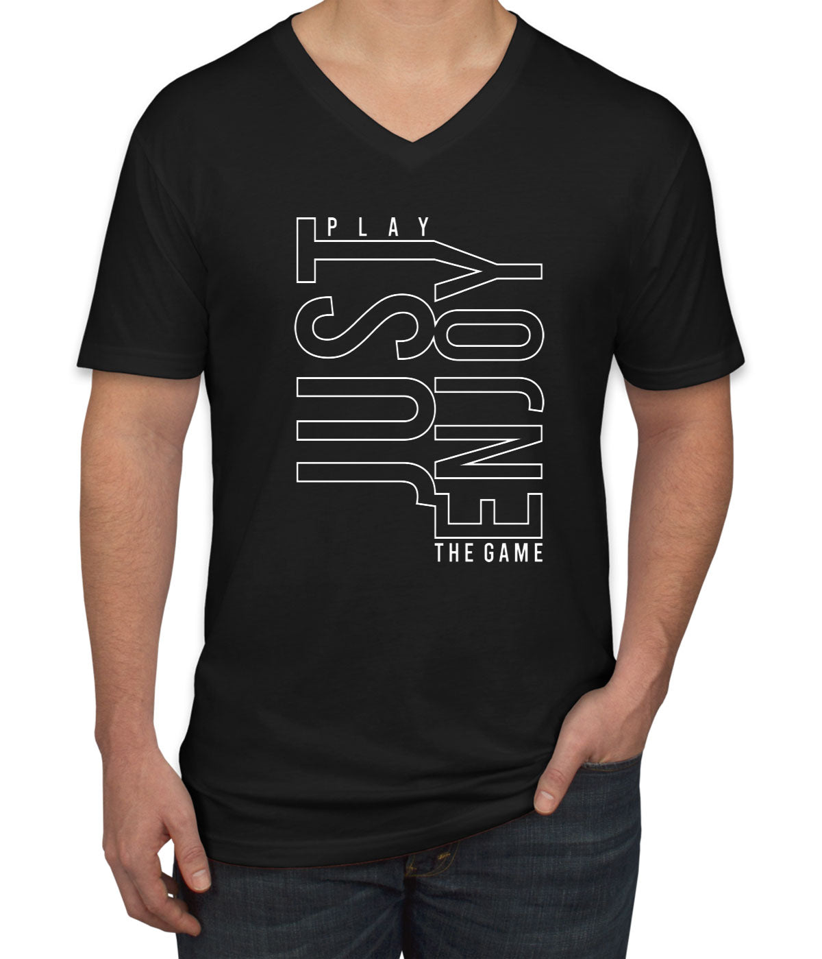 Just Play Enjoy The Game Men's V Neck T-shirt