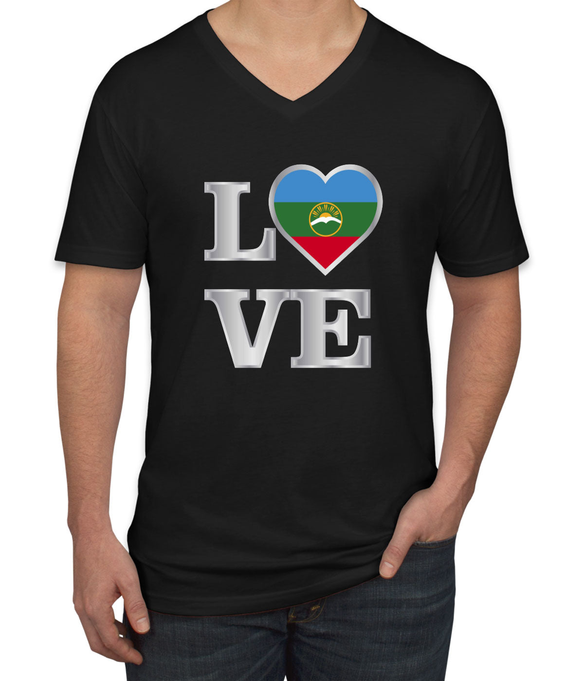 Karachay Love Men's V Neck T-shirt