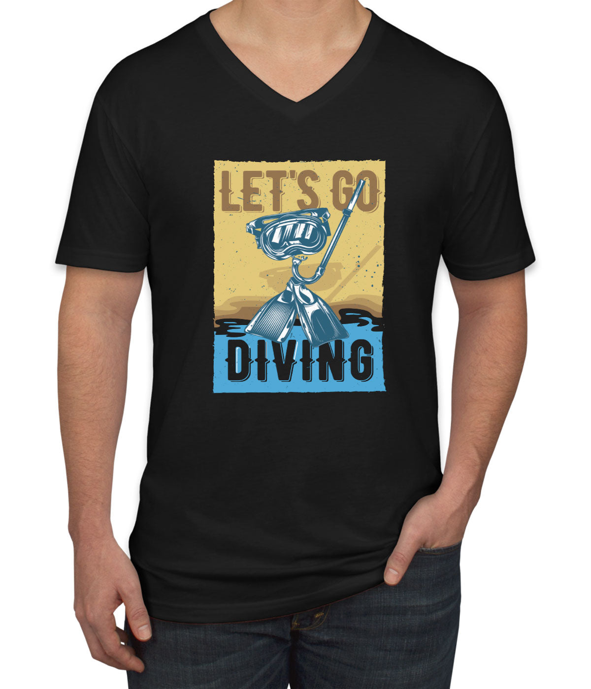 Let's Go Diving Men's V Neck T-shirt