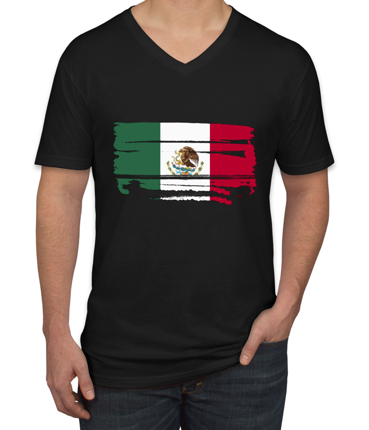 Mexico Flag Men's V Neck T-shirt