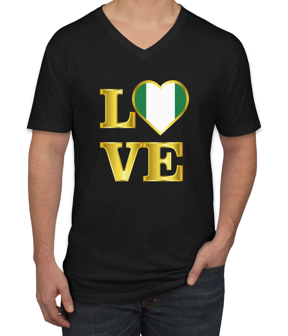 Nigeria Love Men's V Neck T-shirt