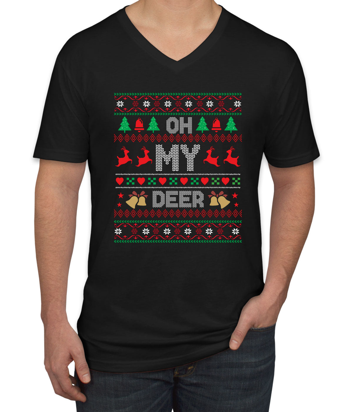 Oh My Deer Men's V Neck T-shirt