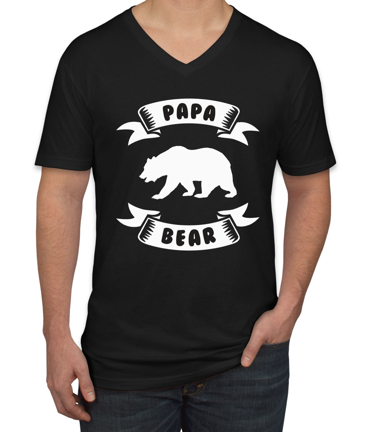 Papa Bear Men's V Neck T-shirt