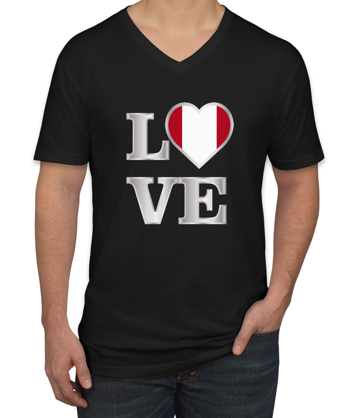 Peru Love Men's V Neck T-shirt