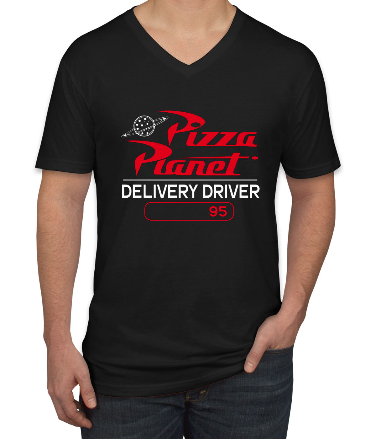 Pizza Planet Delivery Driver Men's V Neck T-shirt