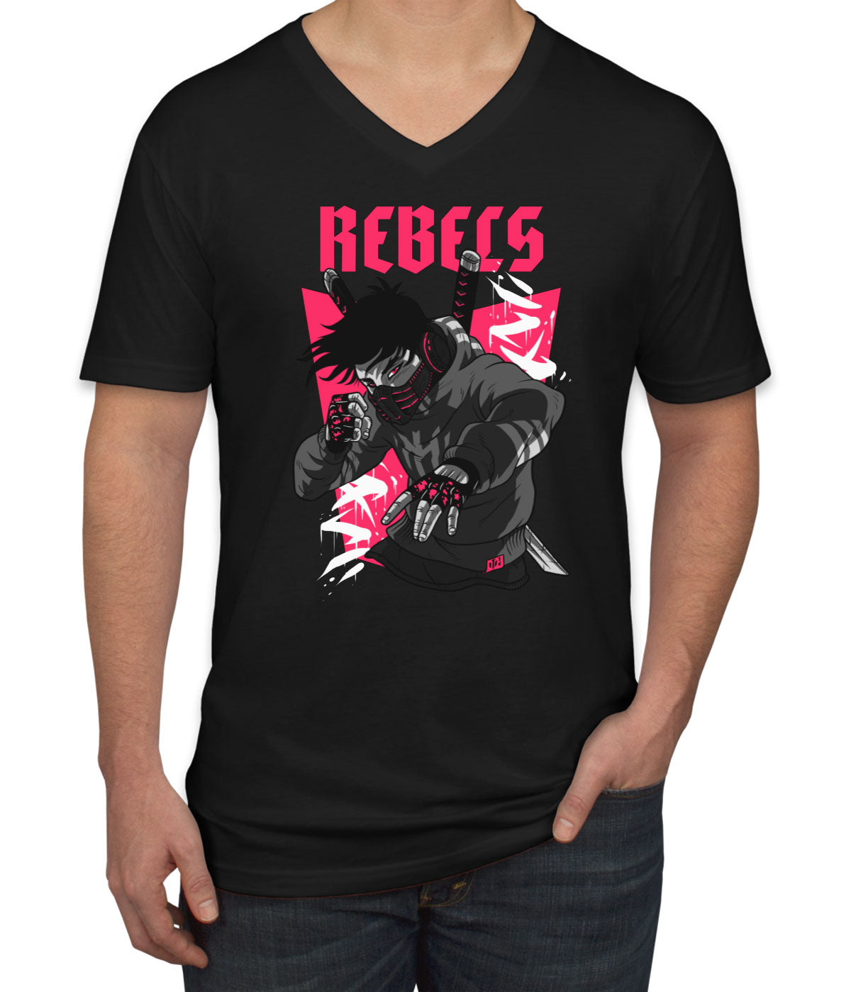 Rebels Anime Men's V Neck T-shirt