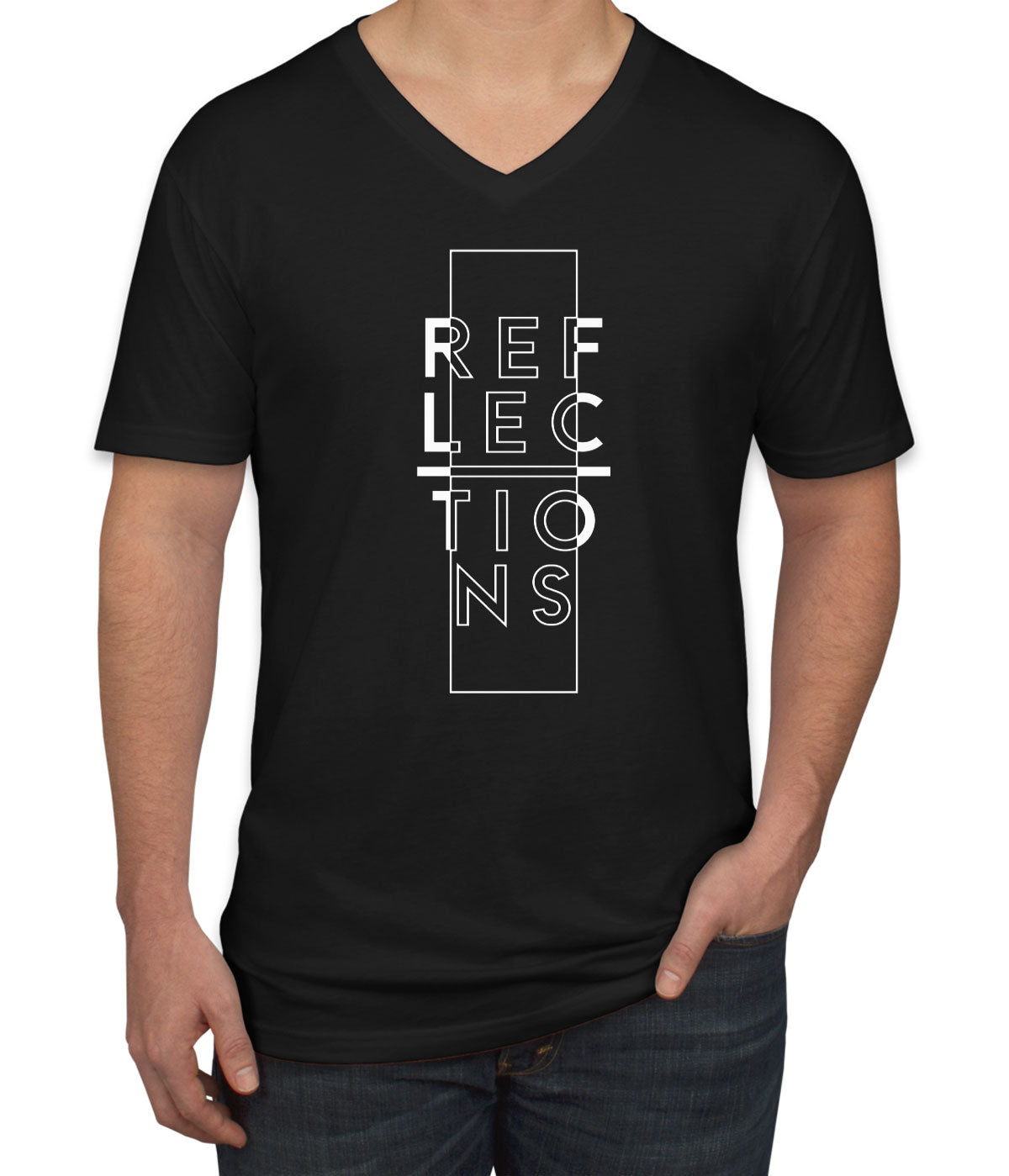 Reflections Typography Men's V Neck T-shirt