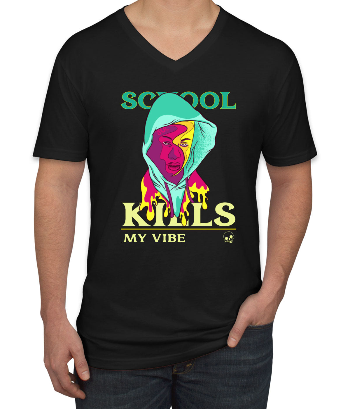 School Kills My Vibe Men's V Neck T-shirt