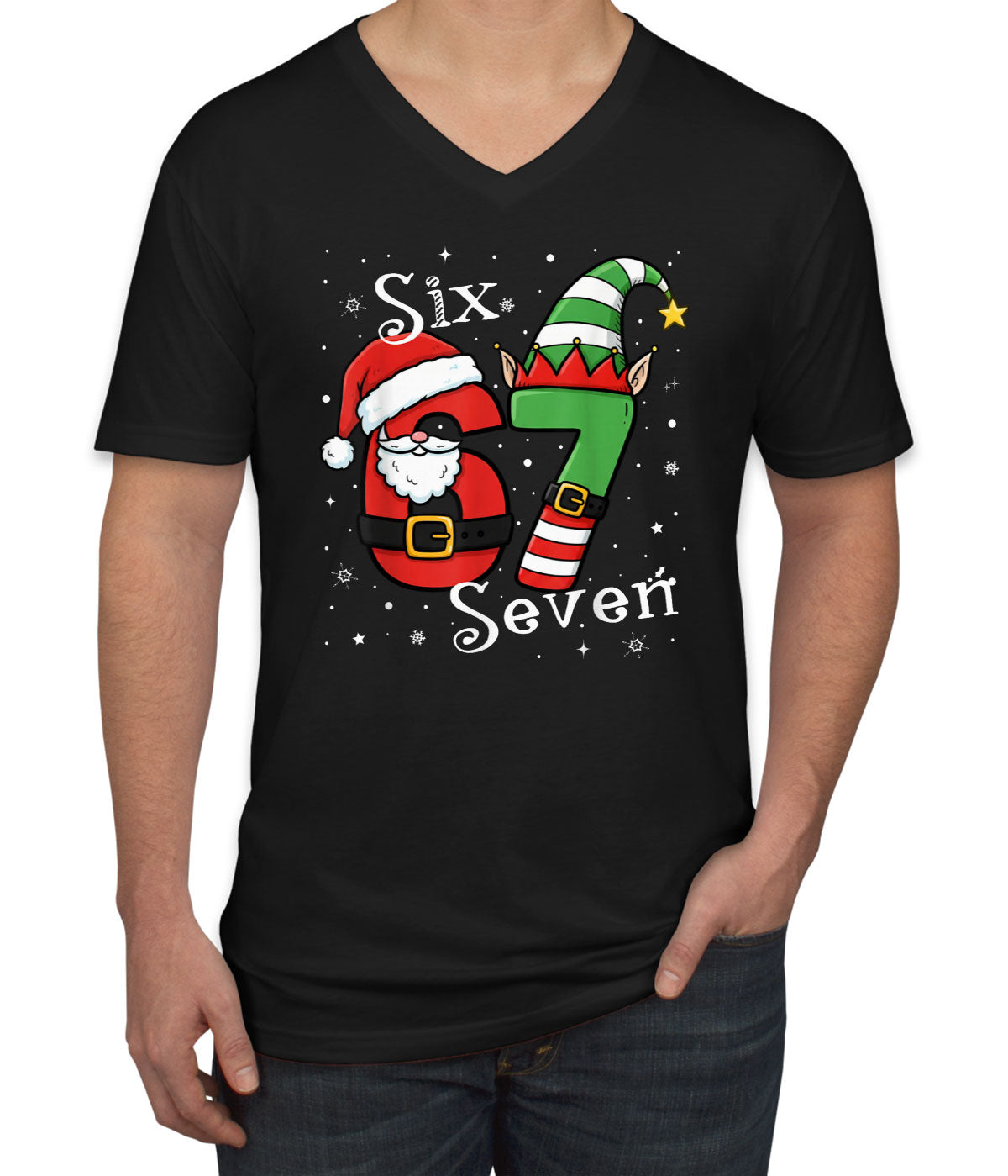 67 Sixty Seven Christmas Men's V Neck T-shirt