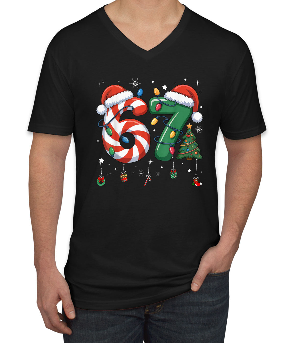 67 Sixty Seven Christmas Men's V Neck T-shirt