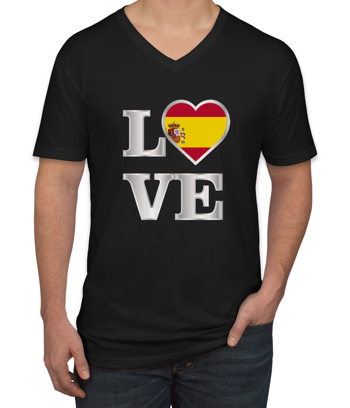 Spain Love Men's V Neck T-shirt