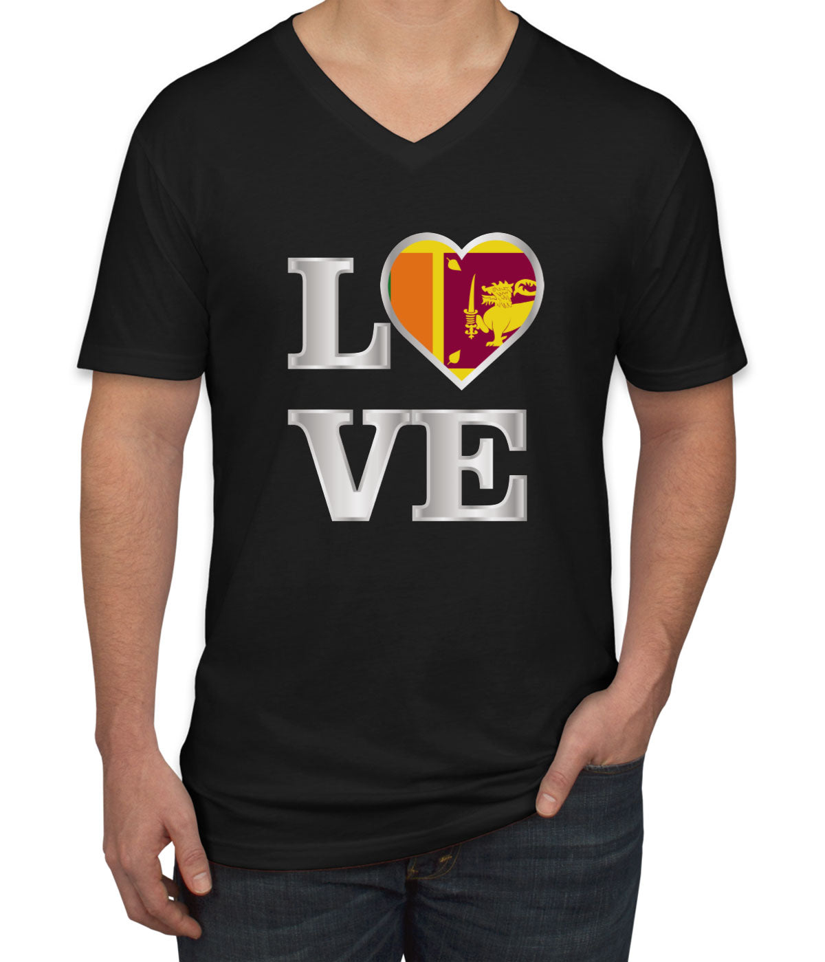 Sri Lanka Love Men's V Neck T-shirt