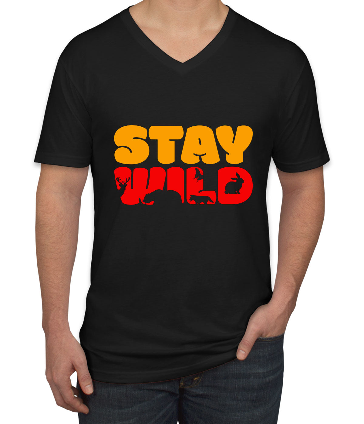 Stay Wild Camp Men's V Neck T-shirt