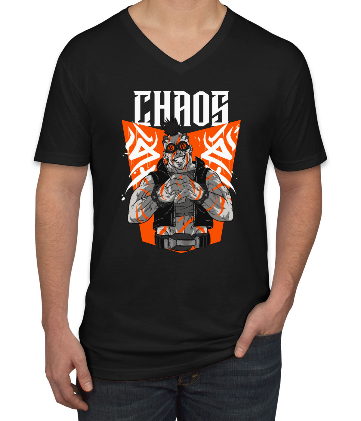 Steampunk Chaos Anime Men's V Neck T-shirt