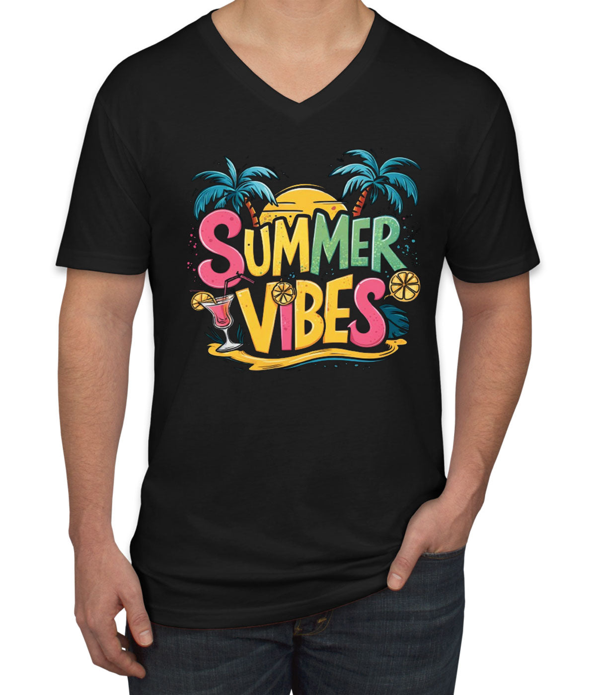 Summer Vibes Men's V Neck T-shirt