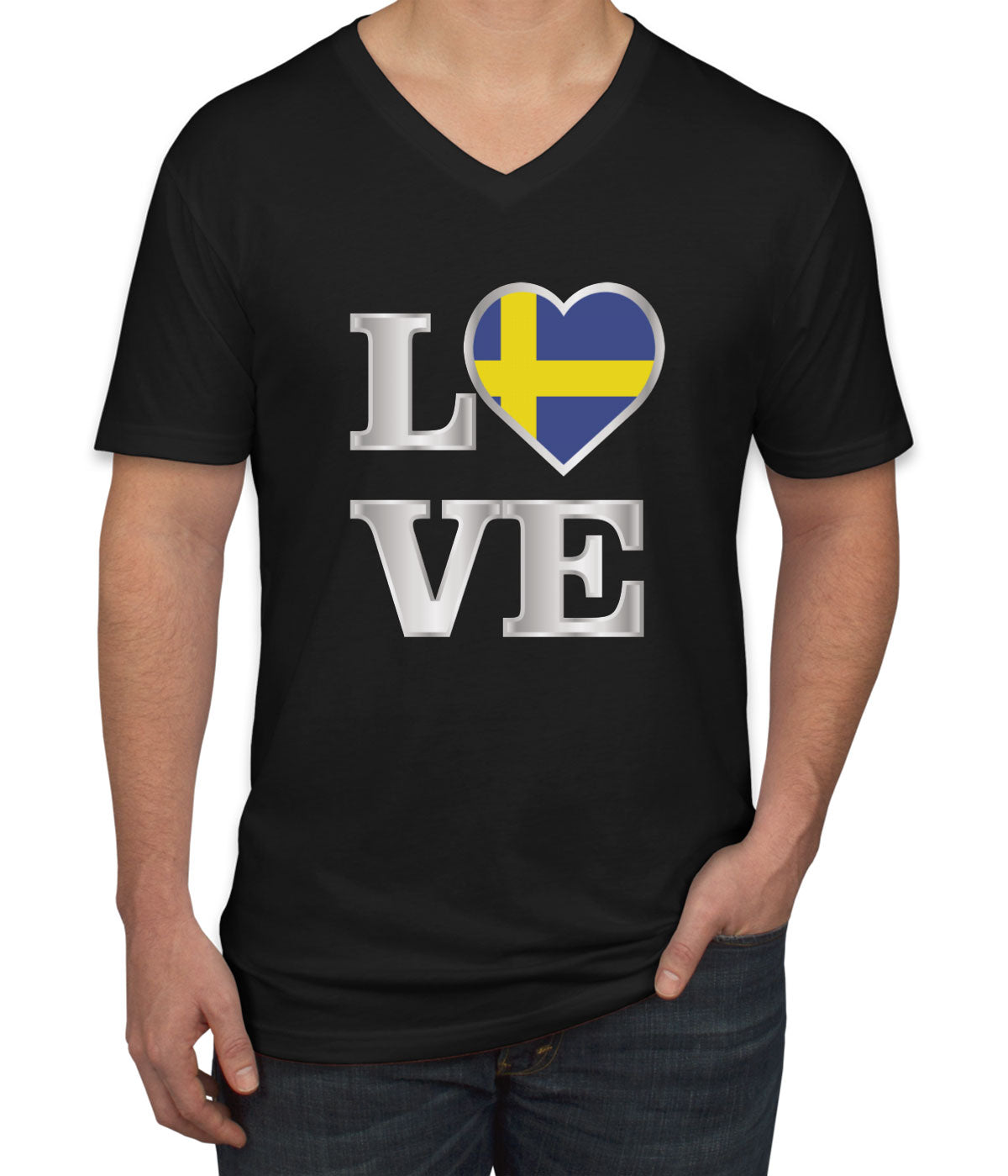 Sweden Love Men's V Neck T-shirt