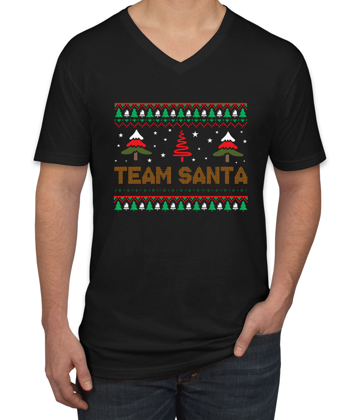 Team Santa Men's V Neck T-shirt