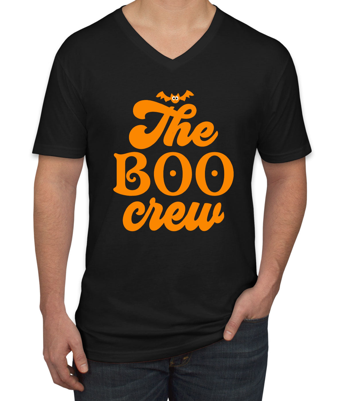 The Boo Crew Halloween Men's V Neck T-shirt