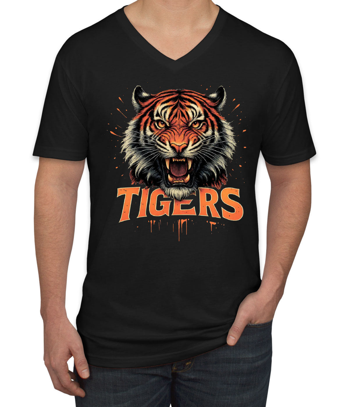 Tigers Men's V Neck T-shirt