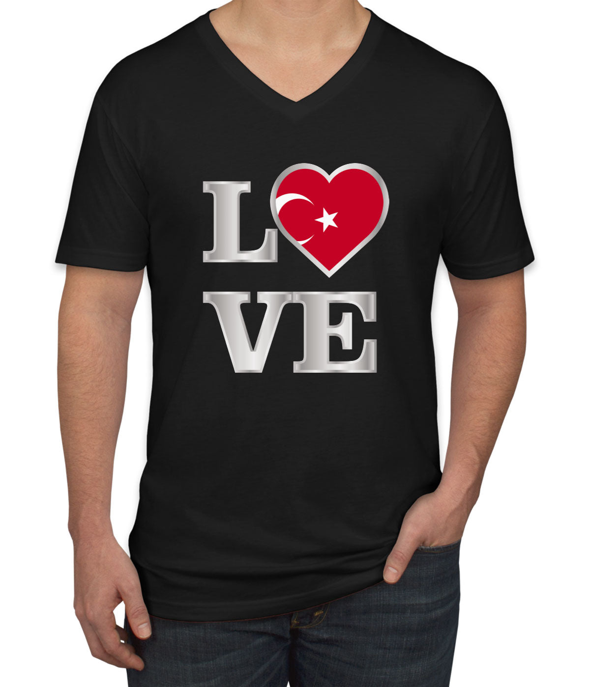 Turkiye Love Men's V Neck T-shirt