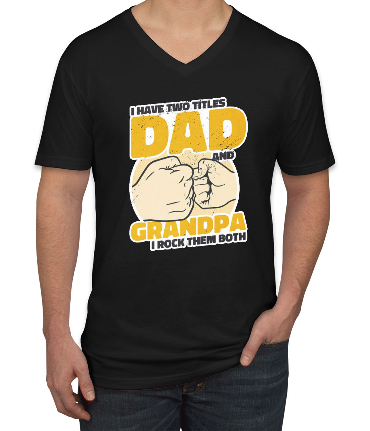 I Have Two Titles Dad And Grandpa Father's Day Men's V Neck T-shirt
