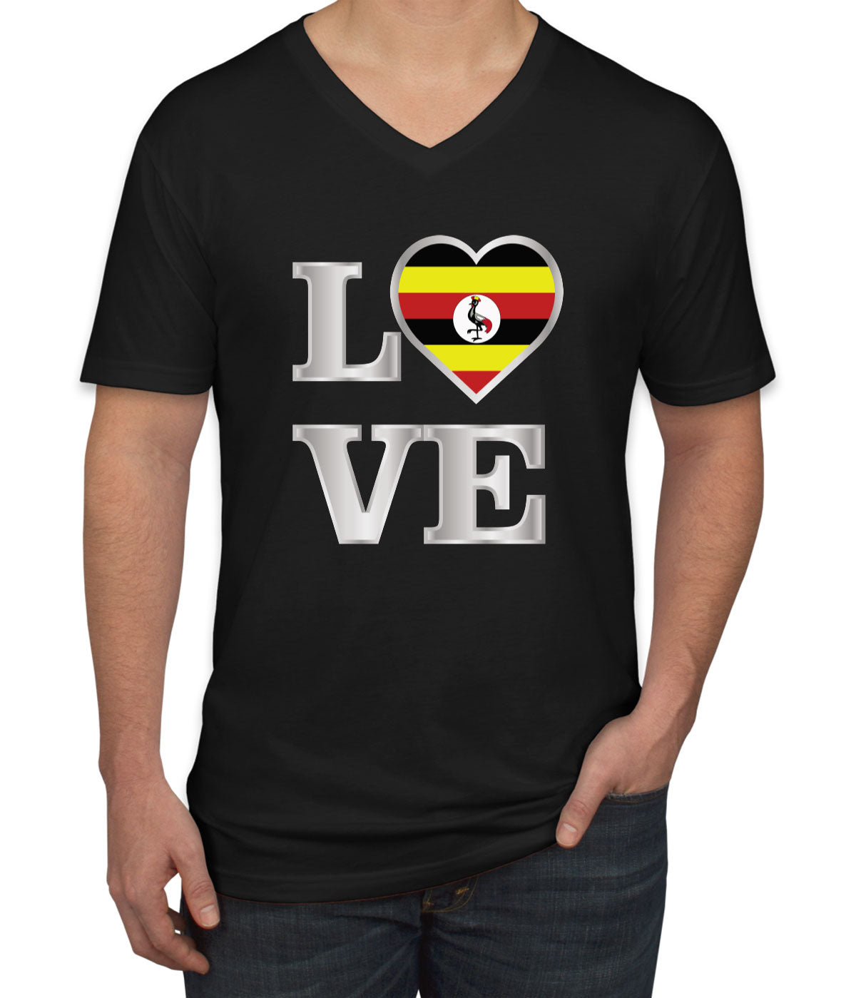 Uganda Love Men's V Neck T-shirt