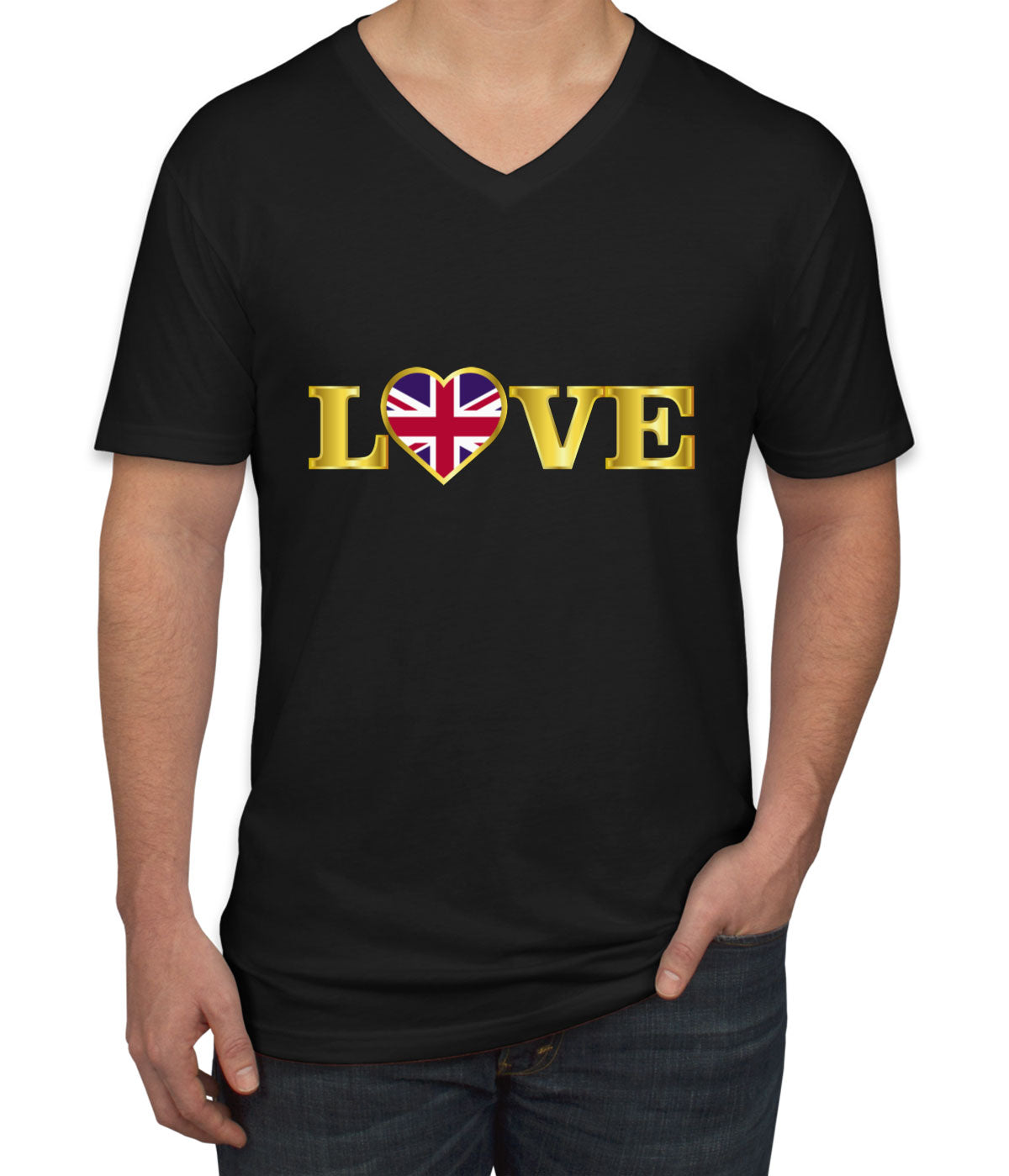 United Kingdom Love Men's V Neck T-shirt