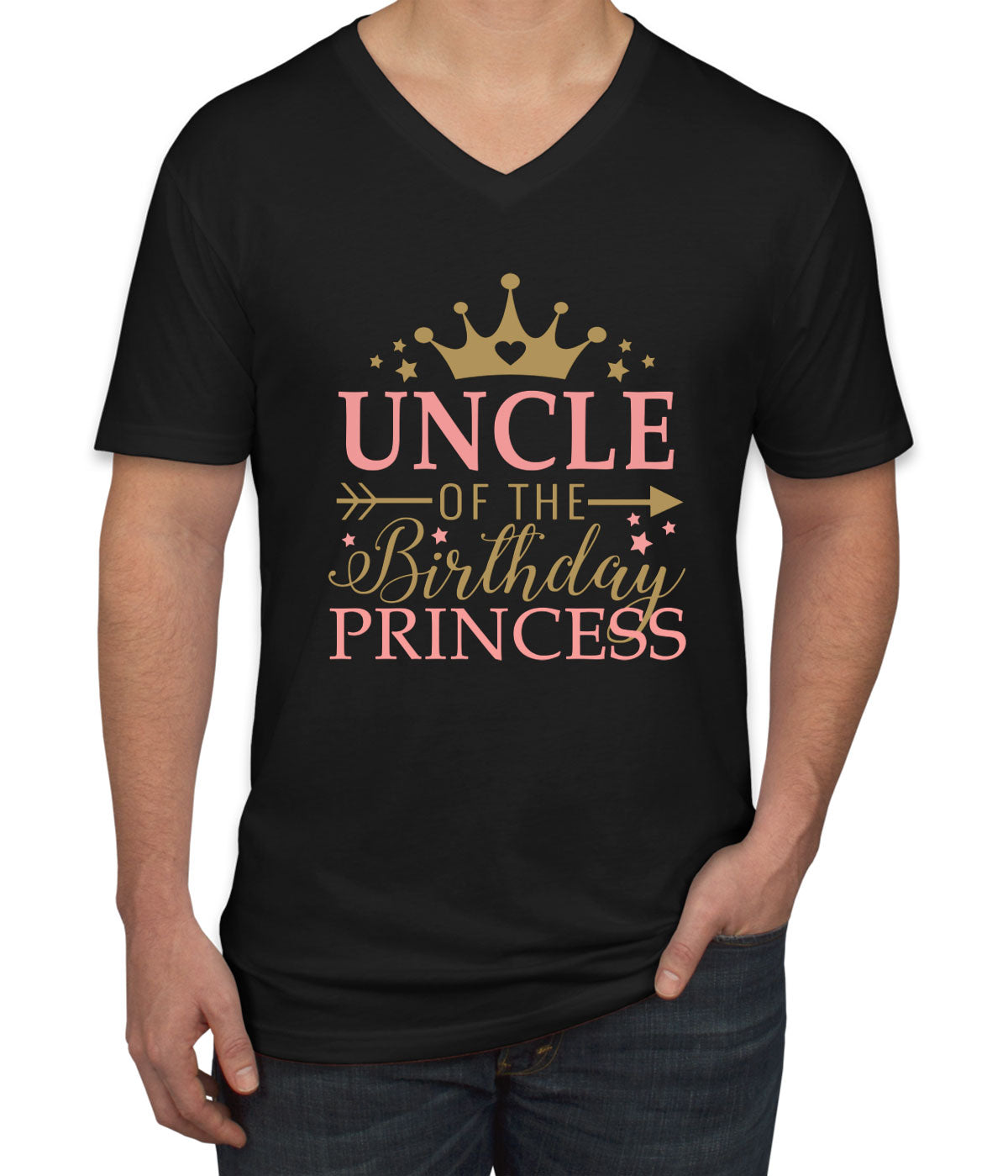 Uncle Of The Birthday Princess Men's V Neck T-shirt