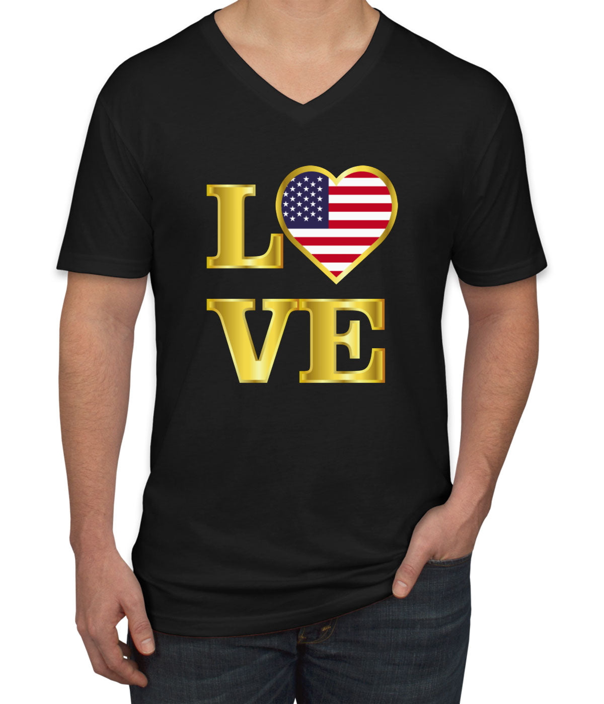 USA Love Men's V Neck T-shirt