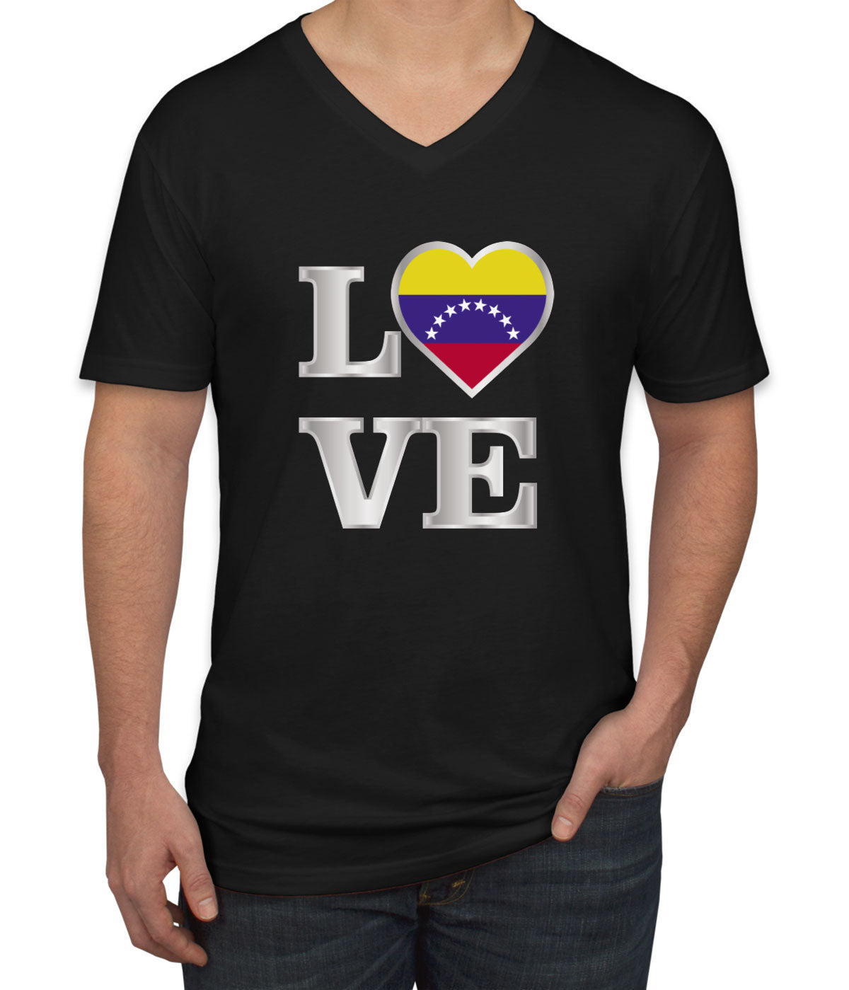 Venezuela Love Men's V Neck T-shirt