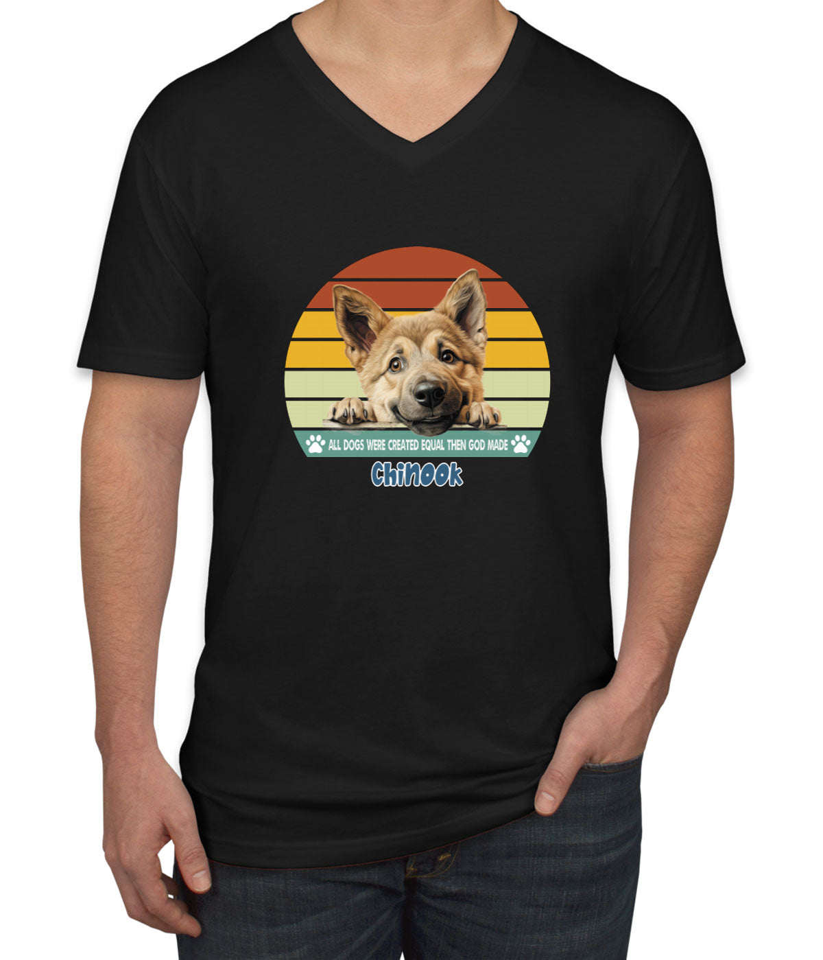 All Dogs Were Created Equal Chinook Men's V Neck T-shirt