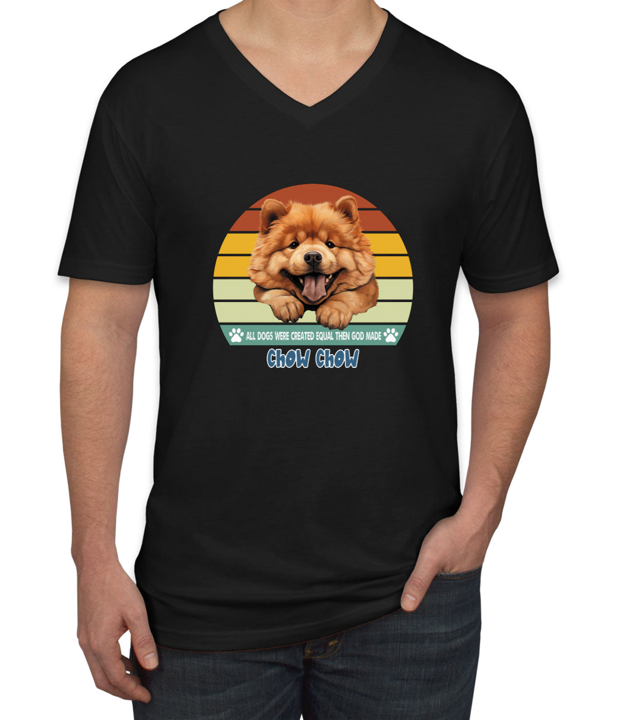 All Dogs Were Created Equal Chow Chow Men's V Neck T-shirt