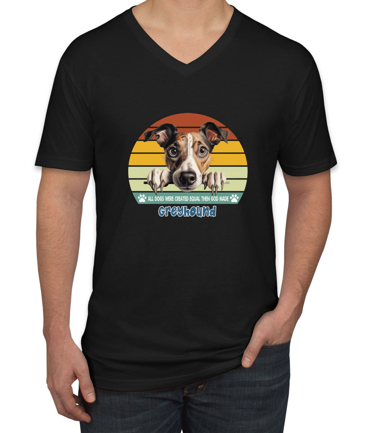 All Dogs Were Created Equal Greyhound Men's V Neck T-shirt