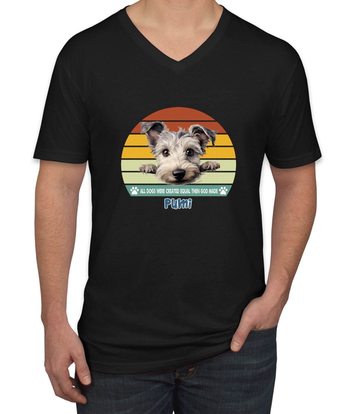 All Dogs Were Created Equal Pumi Men's V Neck T-shirt