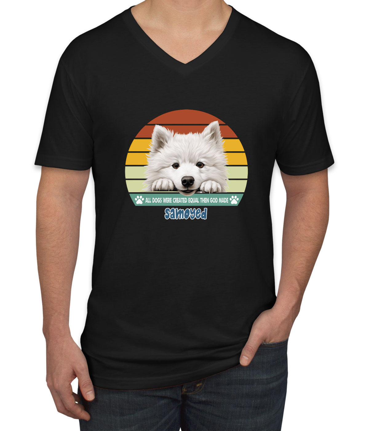 All Dogs Were Created Equal Samoyed Men's V Neck T-shirt