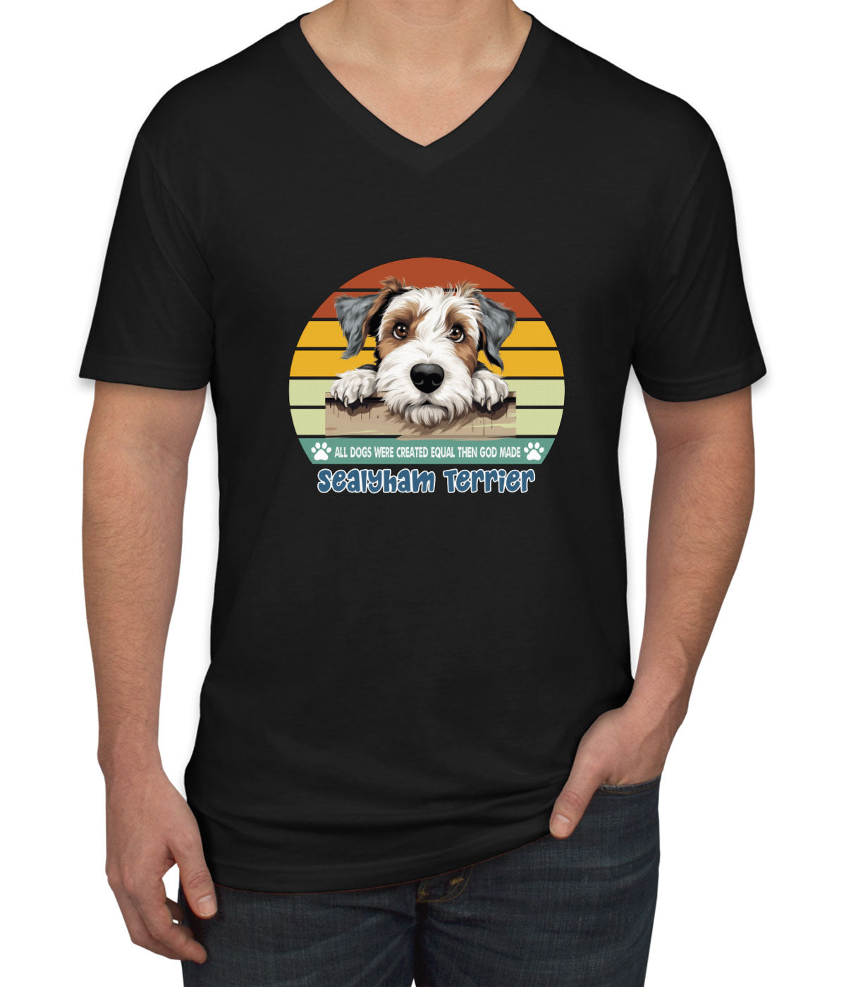 All Dogs Were Created Equal Sealyham Terrier Men's V Neck T-shirt