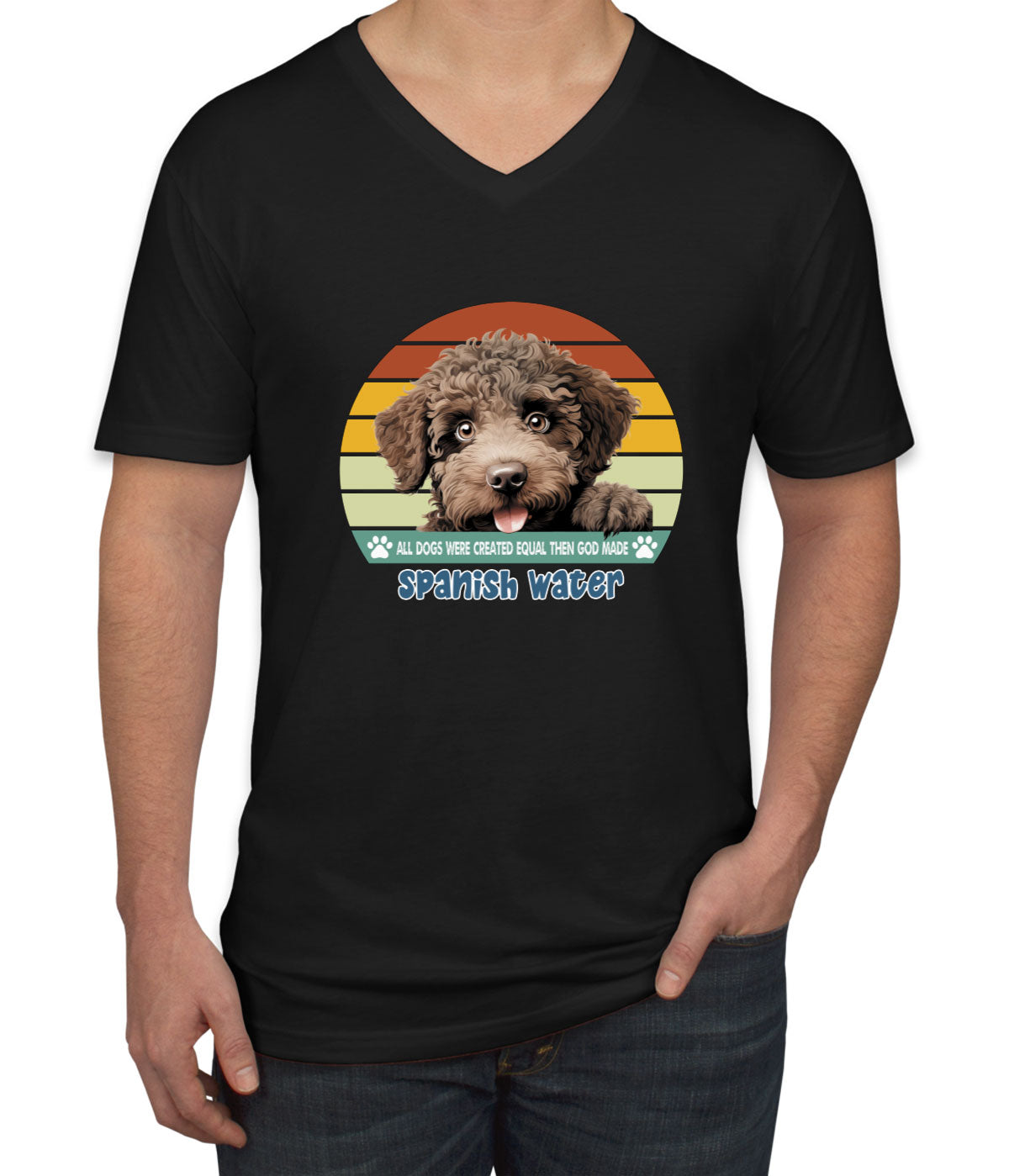 All Dogs Were Created Equal Spanish Water Men's V Neck T-shirt