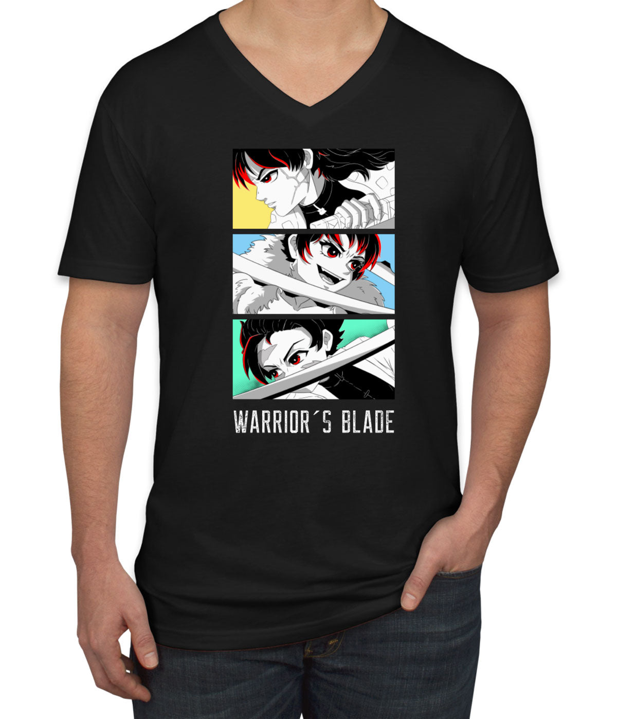 Warrior's Blade Anime Men's V Neck T-shirt