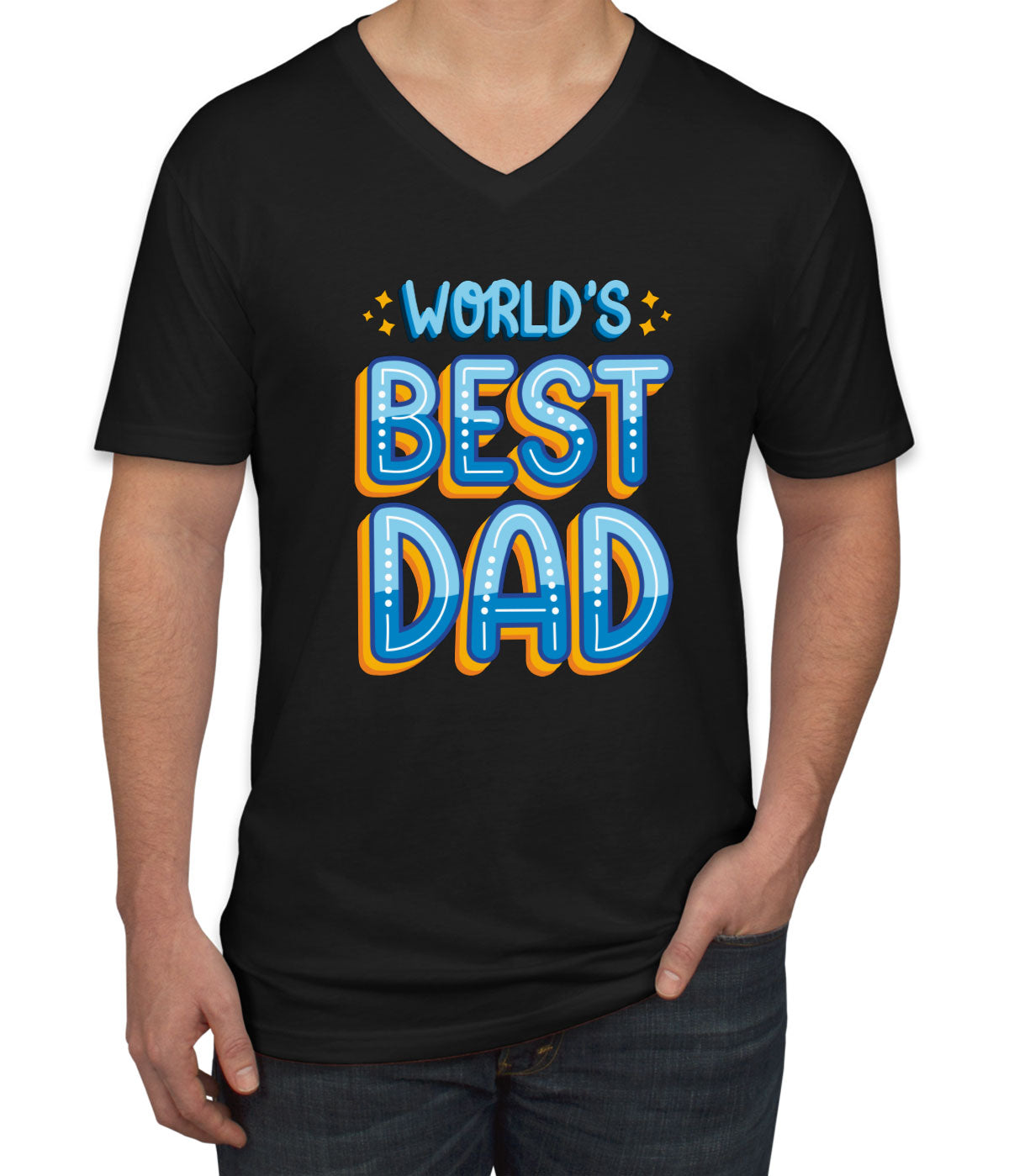 World's Best Dad Father's Day Men's V Neck T-shirt