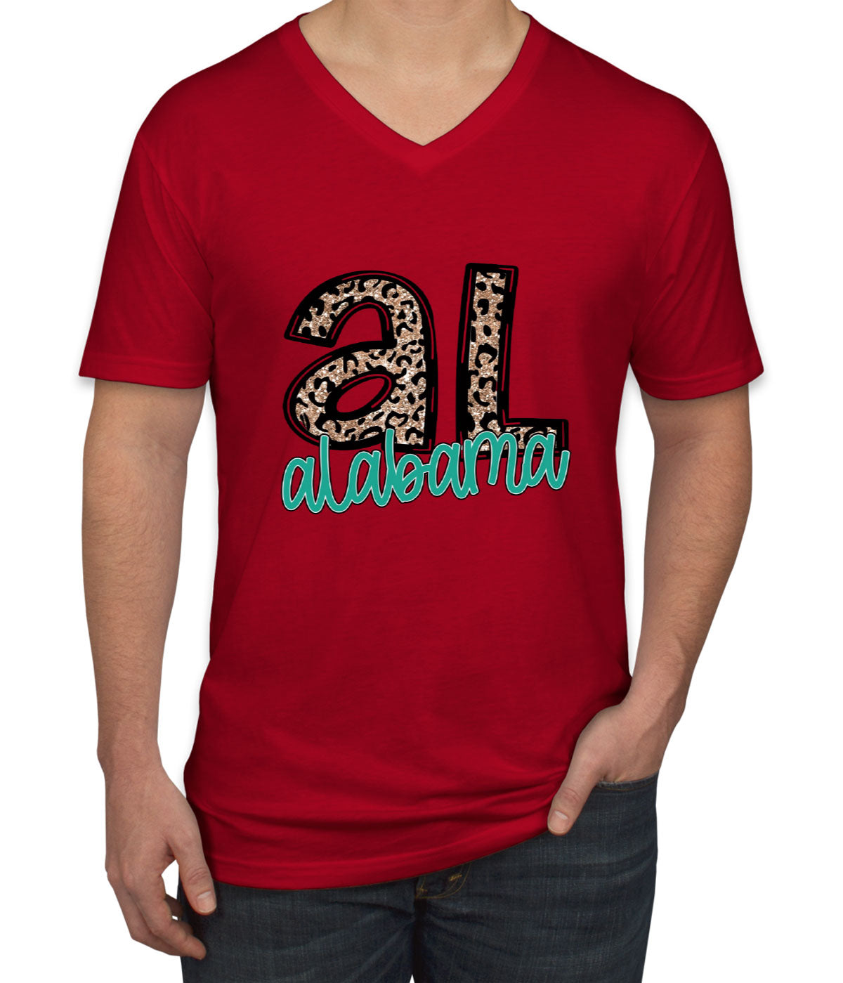 Alabama State Abbreviation Men's V Neck T-shirt