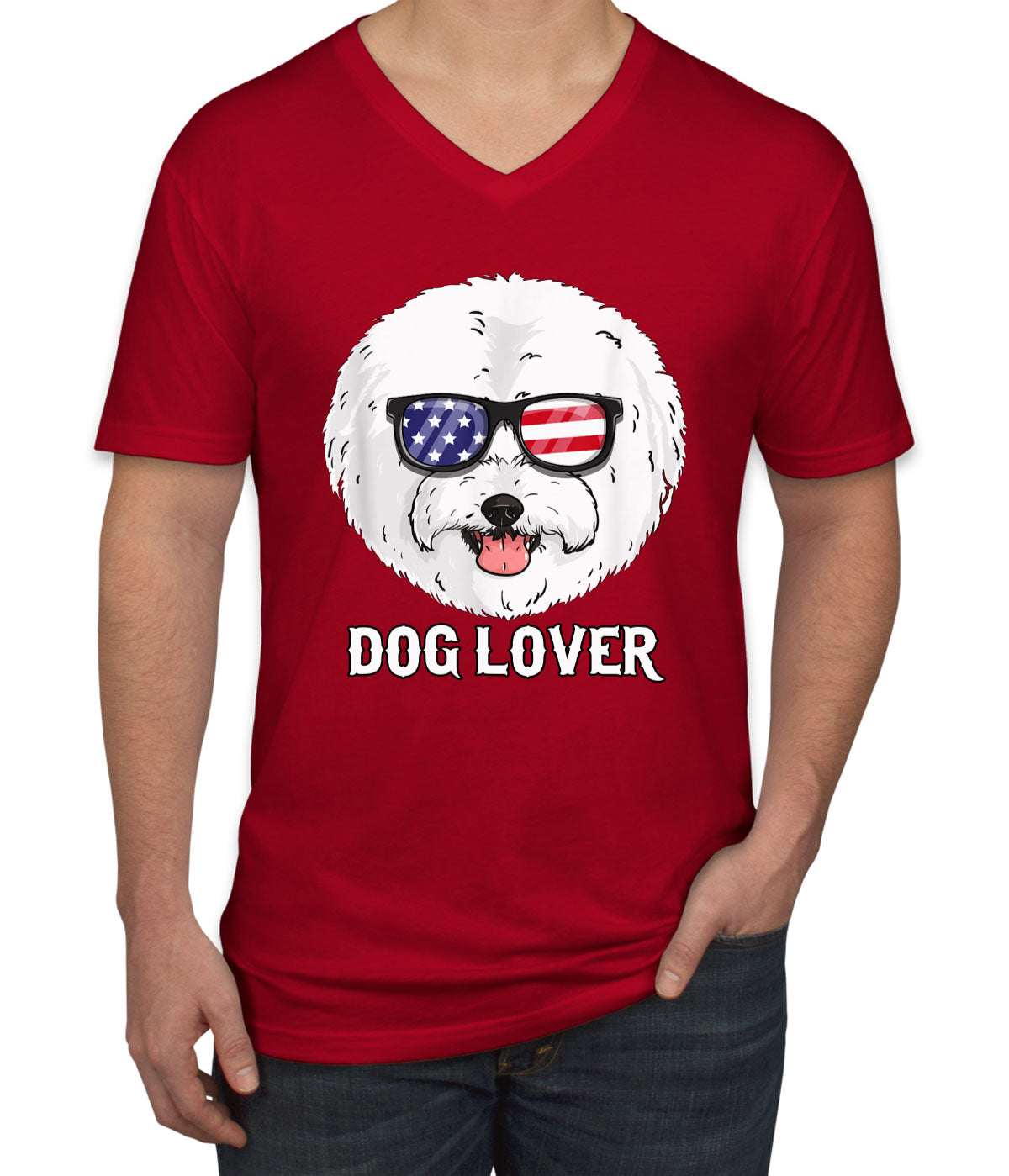 Bichon Frise Dog Lover Men's V Neck T-shirt