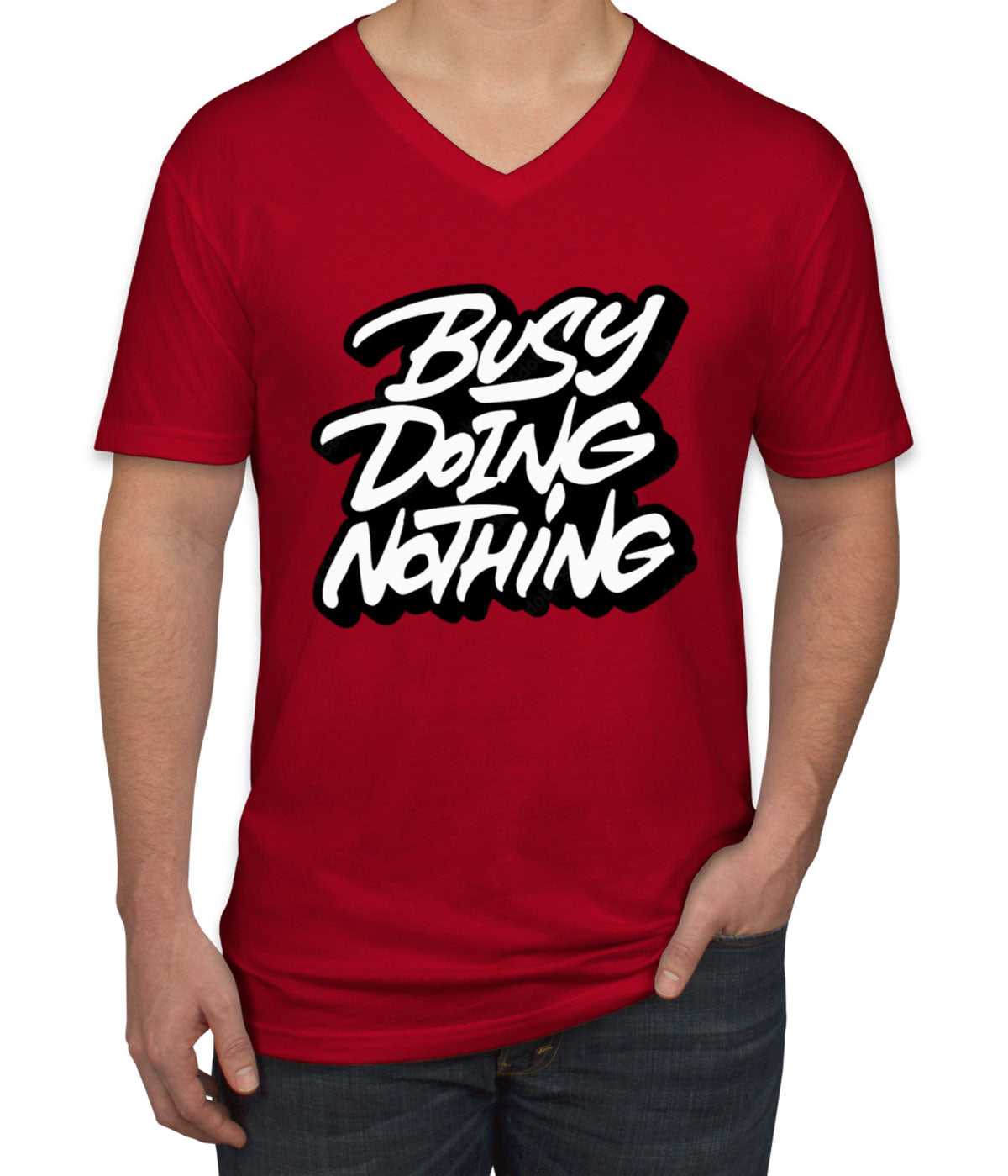 Busy Doing Nothing Men's V Neck T-shirt