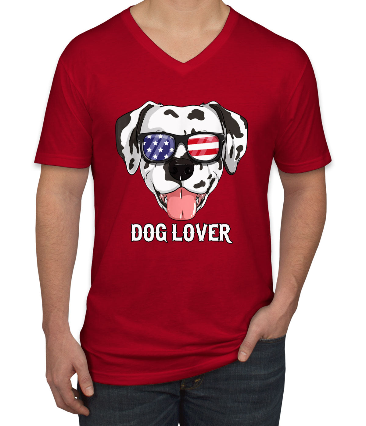 Dalmatian Dog Lover Men's V Neck T-shirt