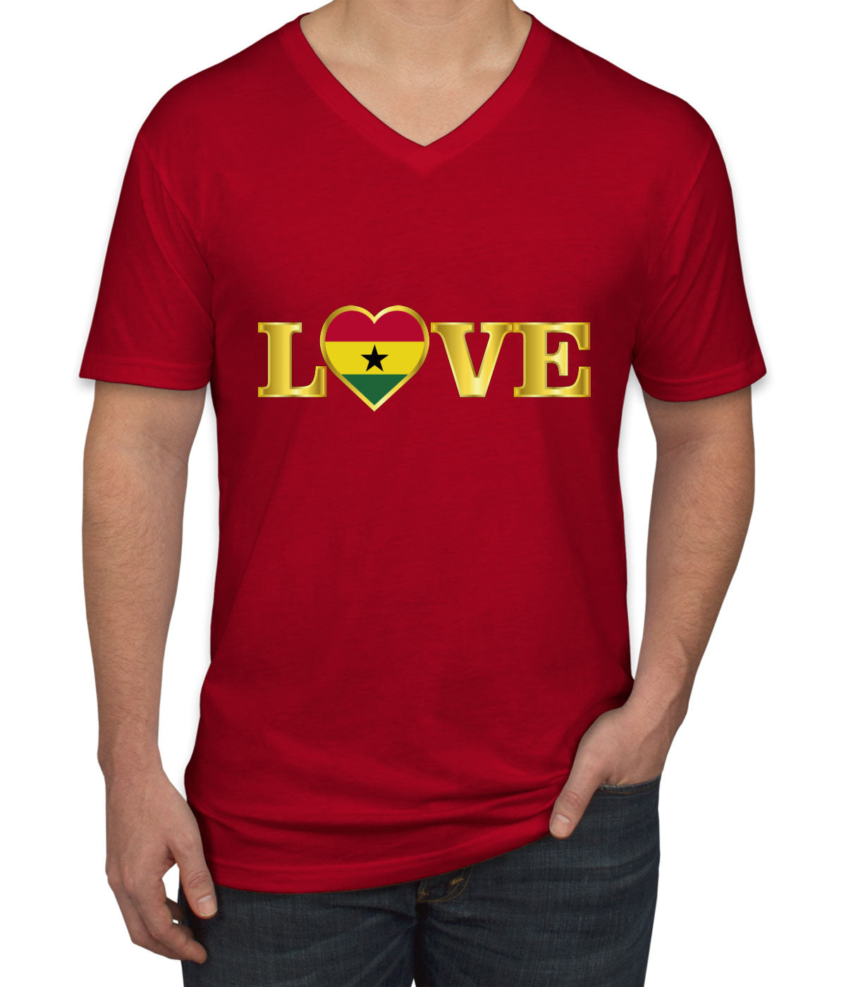 Ghana Love Men's V Neck T-shirt