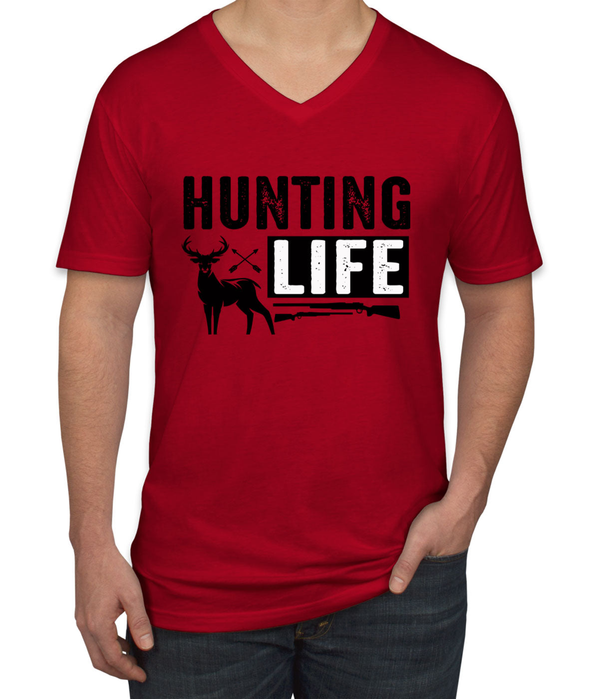 Hunting Life Men's V Neck T-shirt