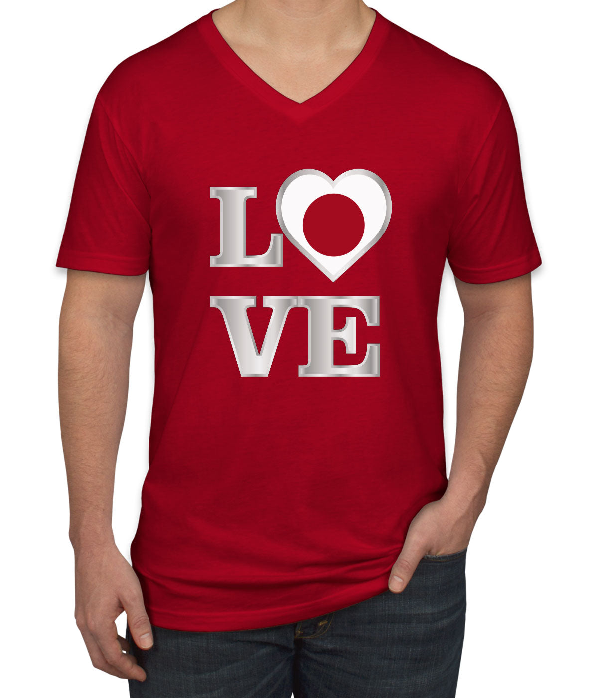 Japan Love Men's V Neck T-shirt